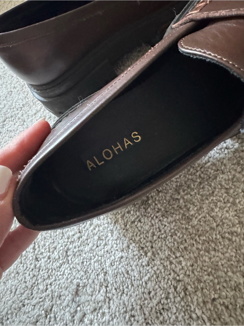 ALOHAS Dark Brown Leather Lug-Sole Penny Loafers- eu size 38 - Picture 5 of 6